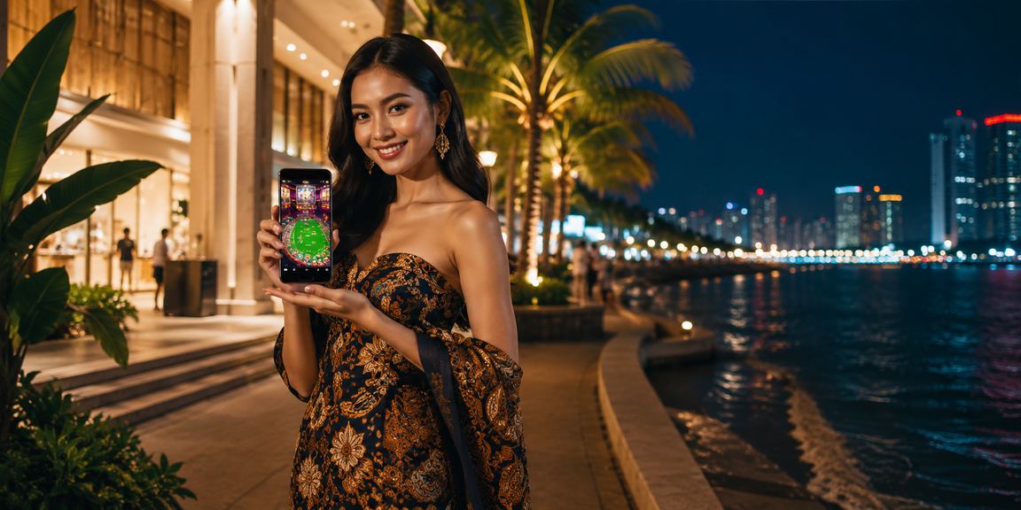 Antara muka aplikasi kasino dengan motif batik Pulau Pinang